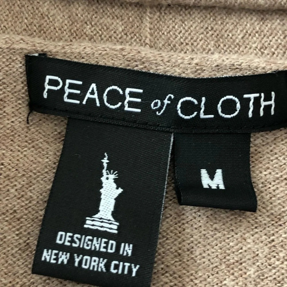 Peace of Cloth Medium Zip Front Boxy Sweater Pocket Cardigan Walnut Brown Cotton - Picture 9 of 13